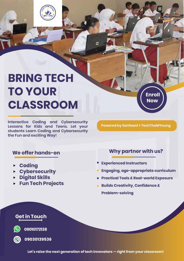 TechThemYoung classroom technology training flyer